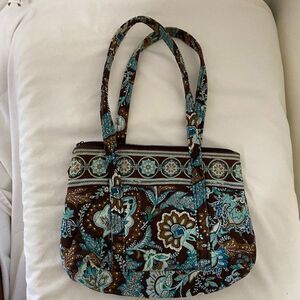 Vera Bradley Betsy Java Blue Boho Floral Cotton Womens Bag